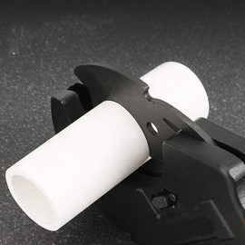 DUEBEL Pipe Cutter PVC Cutter Ratcheting Hose Tube Cutter CPVC Tubing Cutting Tool for Cutting PE PEX O.D. PPR up to 2.95 Inch Poly Vinyl Plastic Pipe Cutter (Black)
