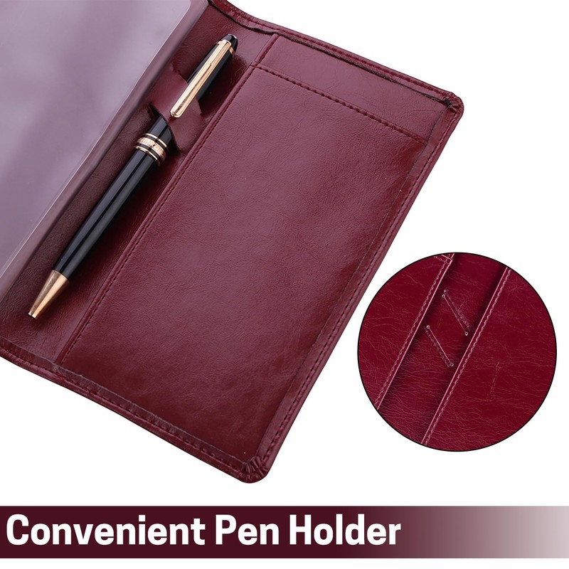 Aurya Leather Checkbook Covers for Personal Checkbook, Checkbook Holder with