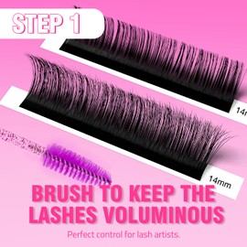 TDANCE Shimmy-Free Lash Extension Self Fanning Eyelash Extension True Matte Black Ultra Lightweight Volume Lash Extensions for Professional Salon Use(0.05-CC,8-15mm)