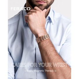 Feraco Copper Bracelet for Men, 3X Strength Magnetic Therapy Bracelet with Powerful 3800 Gauss Magnets,Copper Cooper Jewelry