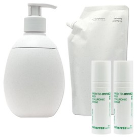 Innisfree 이니스프리 리스테이 카밍 샴푸 480mL(세트)+(그린티 세럼15mlx2개 추가) Innisfree Restay Calming Shampoo 480mL (Set) + (Green Tea Serum 15mL x 2 Extra)