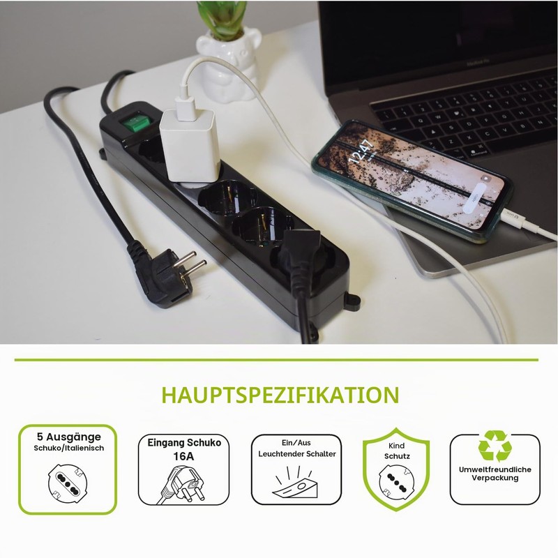 Tecnoware Power Systems Power Strip - Electrical Power Strip with