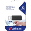 Verbatim Pinstripe 32 GB USB 2.0 Flash Drive, Black 49064