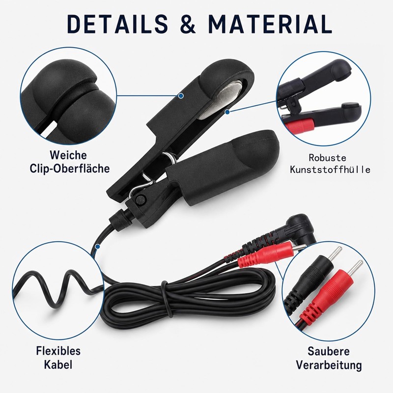 Pack of 2 Microcurrent Ear Clip Electrodes, Conductive Ear Clips