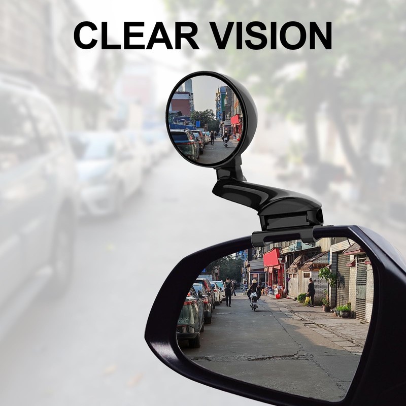 Blind Spot Mirrors，360 Degree Adjustable HD Universal Blindspot Mirror，HD Auxiliary