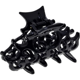Camila Paris CP2905 French Hair Clips for Women, Girls Black Hair Claw Clips Jaw Fashion Durable and Styling Hair Accessories for Women, Strong Hold No Slip Grip, Made in France. 2 inch Black