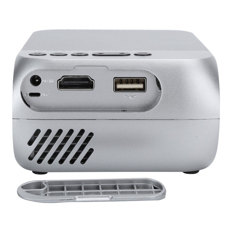 Mini Projector Silver Micro Portable 1080P LED Multi Function for