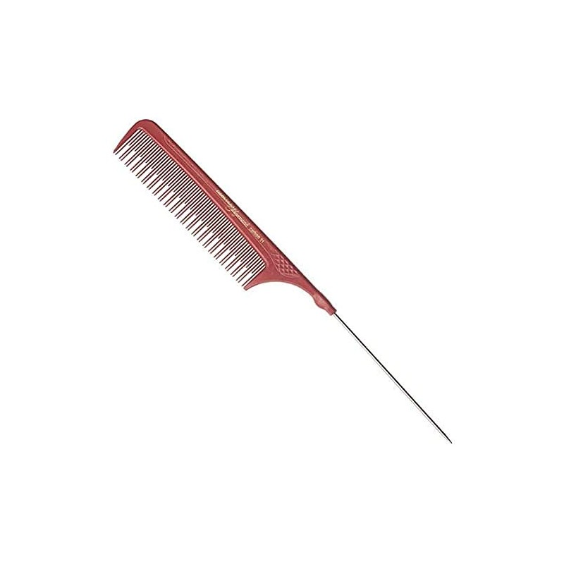 Hercules Saw C21 Red Toupier Pin Tail Comb 8.75 Carbon Comb, Pack