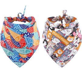 2 PCS/Pack Dog Bandana Reversible Triangle Bibs Scarf Accessories for Dogs Cats Pets