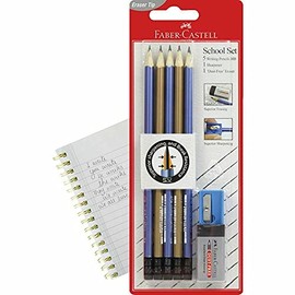 Faber-Castell Essential Eleganz Graphite Pencil, HB School Set – Pack of 7, (12-111490)