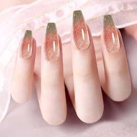 Xianers Esmalte en Gel con Purpurina Reflectante | Esmalte de uñas en Gel con Purpurina Brillante,Encantador Esmalte de Gel con Brillo con Efecto de gradiente de Cambio de Temperatura para Arte de