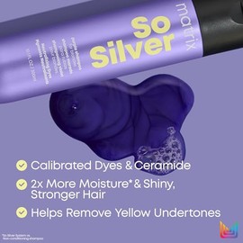 Matrix So Silver Shampoo de Matrix | Shampoo matizador morado ideal para neutralizar tonos amarillos en el cabello rubio o platinado 300ml