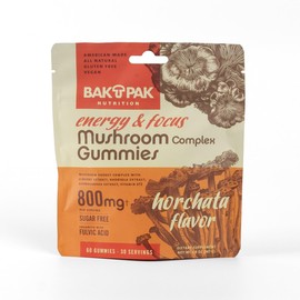 Mushroom Energy&Focus Sugar Free Gummies - Mushroom Supplement with Reishi, Cordyceps, Lion’s Mane, and Ginseng for Natural Energyand Mental Clarity - Natural Horchata Flavor, Gluten-Free, 60 Gummies