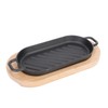 Gatuida 1 Set Cast Iron Griddle Plate Teppanyaki Steak Dish