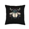 Japanese Beetle With Moths Throw Pillow