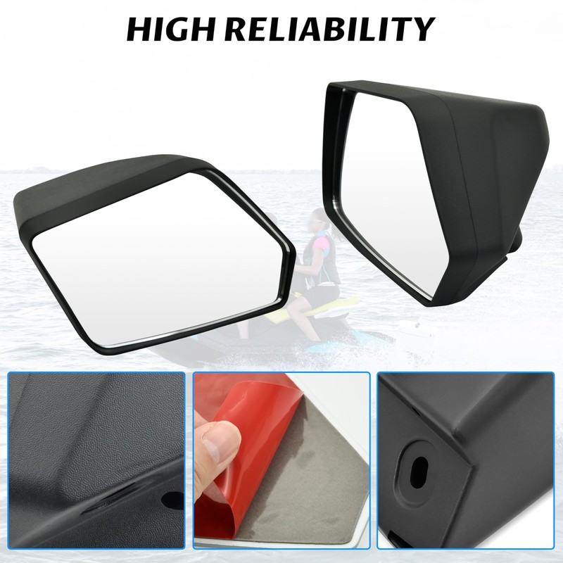 SAUTVS Side Rear View Mirrors for Sea-Doo Spark, High-Definition Convex