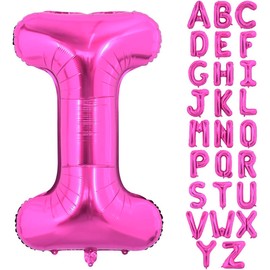 40 Inch Large Hot Pink Letter I Balloons Alphabet I Letter Balloons Foil Mylar Letter A Balloons for Birthday Party Anniversary New Year Graduation Wedding