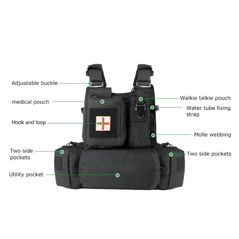 BOMTURN Great Tactical Outdoor Vest for Men Multifunctional Modular Molle