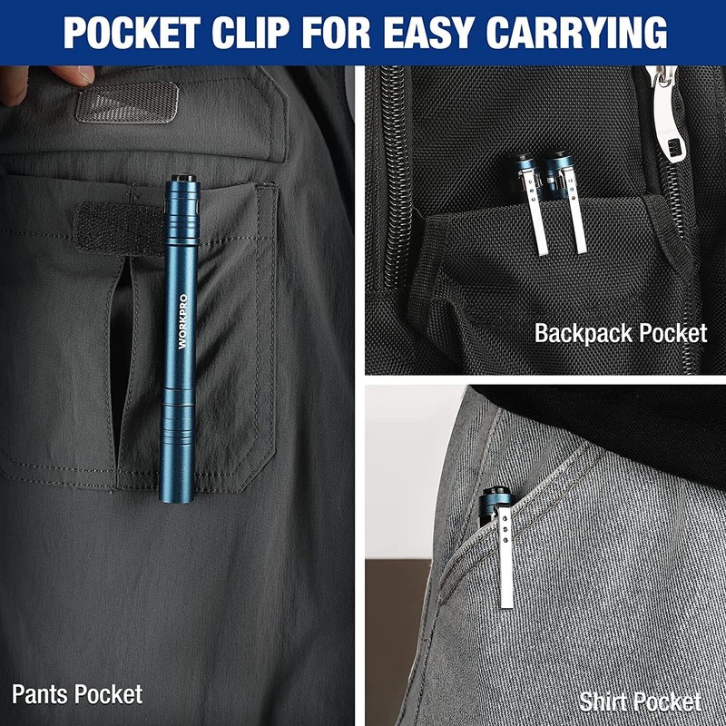 WORKPRO 4PC LED Pen Light Set Aluminum Handheld Flashlight Pocket