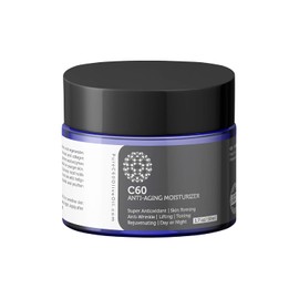 C60 Crema facial hidratante antienvejecimiento 1.7 fl oz con ácido hialurónico, vitaminas B + C + E y CoQ 10 para hombres y mujeres, hecha con ingredientes orgánicos, del productor