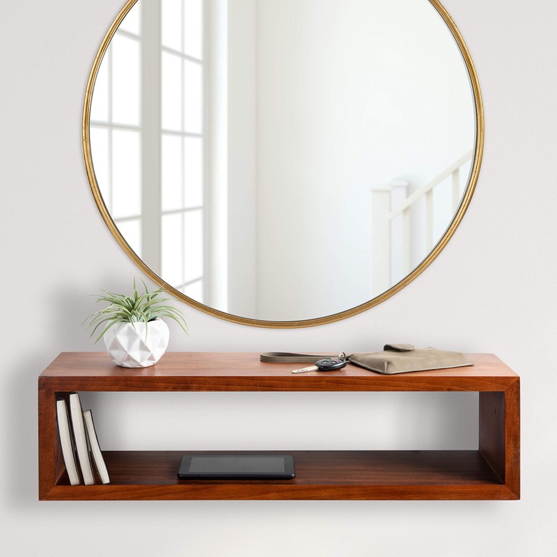 Kate and Laurel Holt Modern Floating Wood Wall Shelf, 30