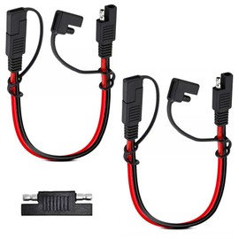 XCZZYB SAE to SAE Quick Disconnect Cable, 10 AWG Solar Panel Extension Connector, 1 ft, 2-Pack