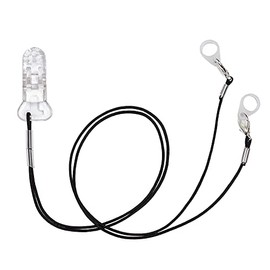Clip de audífono para adultos mayores – Protector de cordón antipérdida, soporte de clip BTE cuerda con bucles y clip y clip de seguridad (negro)