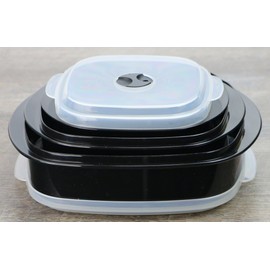 Calypso Basics by Reston Lloyd 6-Piece Microwave Cookware, Steamer and Storage Set, Black