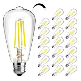 DAYBETTER 20 Pack LED Lights, Vintage LED Edison Bulbs 60 Watt Equivalent, ST58 Antique Filament Light Bulbs, E26 Dimmable Bulb with Neutral White 4000K, Brightness 8W, 800LM, Clear Glass