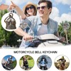 Dexprosy Motorcycle Bell Keychain - Biker Good Luck Charm with
