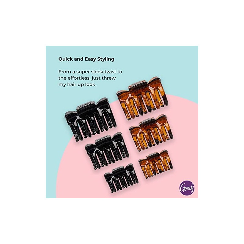 Goody Classics Claw Hair Clip, Assorted Sizes 8 On, 0.667
