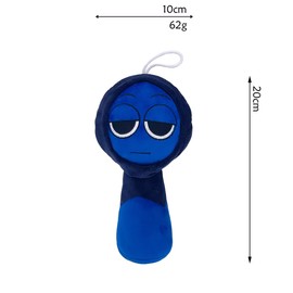 Splanky Stuffed Doll Yarnaby Plush Sprunki Plush Character Toy Rhythm Box Doll Horror Game Plush Cosplay Prop Soft Plush Animal Pillow Figure Christmas Birthday Gift for Adults Kids (Blue)