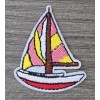 RED SAILBOAT MARINE SEA SHIP OCEAN ADVENTURE IRON ON PATCH