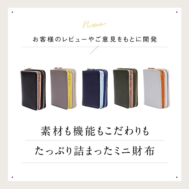 Mura's Goat Leather, Saffiano Leather, Women's, Bi-Color, Bi-Color, Anti-Skimming, navy/light