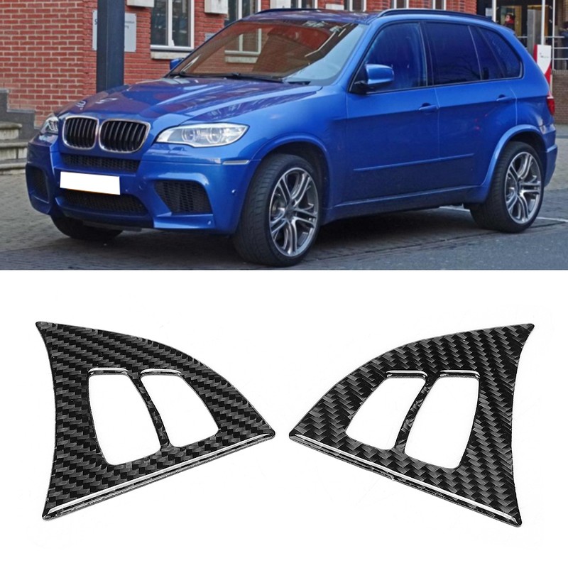 2Pcs/Set Carbon Fiber Steering Wheel Frame Cover Trim Left Hand