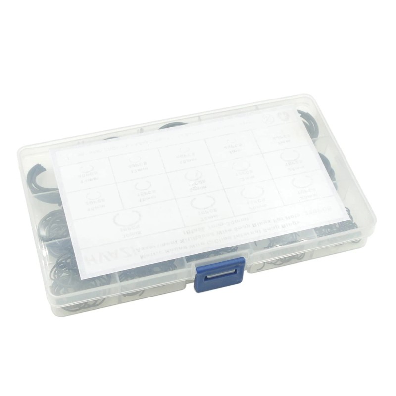Hvazi 310PCS 14-Sizes round Wire C-Clips Internal Snap Rings Assortment