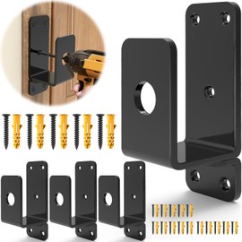 Thickened Door Barricade Bracket for 2X4 Lumber, Drop Open Bar Holder Steel U Bracket, as Home, Barn, Shed, Garage, Gate Security Door Reinforcement(4)