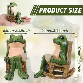 DHFUCNKO Frog Garden Ornaments Outdoor - Waterproof Frog Outdoor Statue, Frog Solar Garden Ornaments Garden Animals Ornaments for Courtyard Lawn Decoration Garden Balcony Terrace