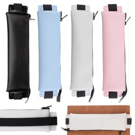 URROMA 4Pcs Elastic Pen Holder, Pu Leather Pencil Holder, Adjustable Band, Pen Sleeve Pouch, Fit 8" to 11.5" Notebooks, Journals, Planners, Binders