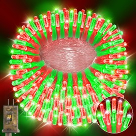 Heceltt 360 LED 118 FT Christmas Lights Outdoor, 8 Modes Christmas Lights Plug in, IP44 Waterproof Led Christmas Lights with Timer and Memory for Xmas Yard Garden Decorations (Red and Green)