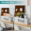 DRASTAR Mail Organizer, Mail Holder with 2 Slots, White Mail