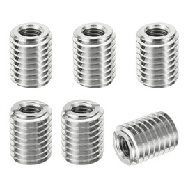PATIKIL Thread Adapter Sleeve Reducer Nut M14 x 2 Male Thread to M8 x 1.25 Female Thread Repair Insert Nut Screw Reducer Conversion Stainless Steel Connection Element 18 mm Pack of 6