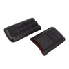 Leather Cigar Case Portable 3 Finger Cigar Humidor Carrying Case