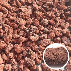 CARURBODY Red Lava Rocks for Plants -100% Pure Volcanic Rock No Dyes or Chemicals-Best Lava Stones Top Dressing for Cacti Succulents Plants,Bonsai-5LBS