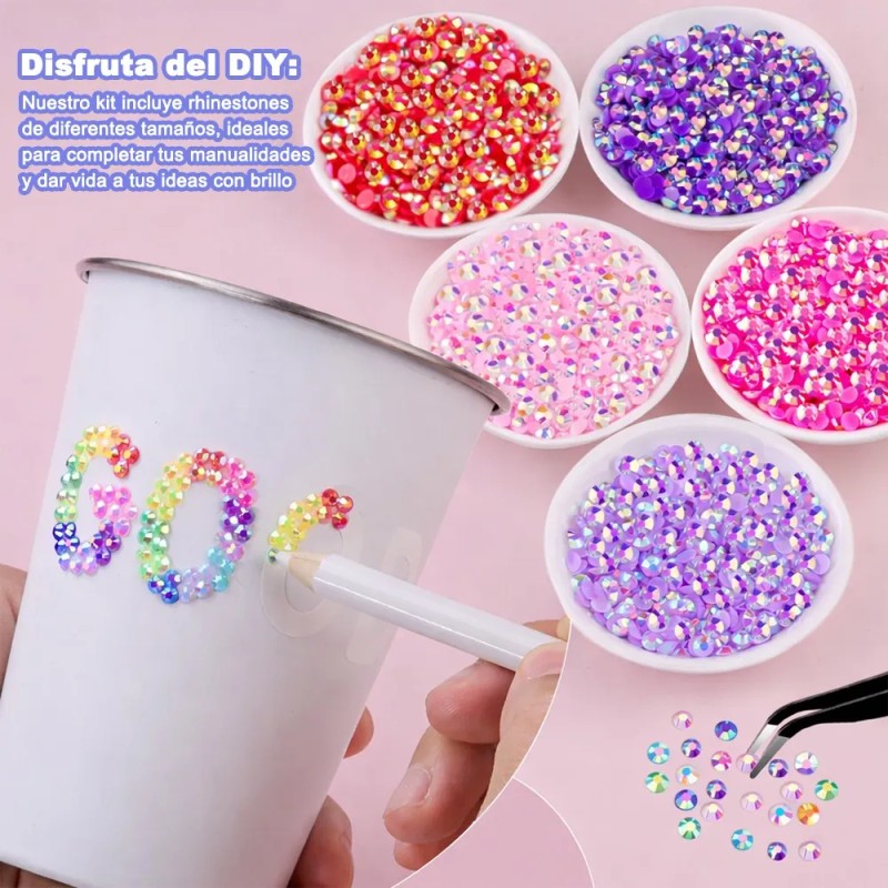 30000 Pzs Pedreria Cristal Para Uñas Decoración + Pinzas