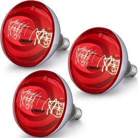 VIHOSE 3 Pack 250 Watt Heat Lamp 120v R40 Heat Lamp Bulbs Glass Incandescent Light Bulbs Incandescent Heating Lightbulbs for Reptiles Chicks Food Puppies Bathroom, Use E26 Base (Red)