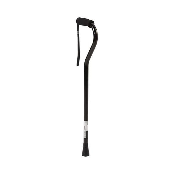 McKesson Cane, Offset-Handle, Aluminum, Black, Adjustable Height 30 in to 39 in, 1 Count