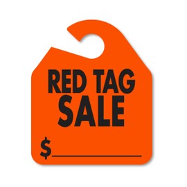 Large Rearview Mirror Tags 11 x 9 inch Pack of 50 Fluorescent Colors Die Cut for Eacy Hanging Car Dealership Signs EZ203 (Large Rearview Mirror Tags Red Tag Sale, Red)