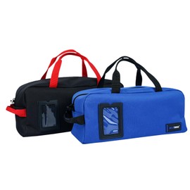 MELOTOUGH Canvas Tool Bag Heavy Duty Tool Tote Bag Combo Kit-1 Medium & 1 Big Tool Organizer Bags for Electrician,Technician,Carpenter (Black&Blue)