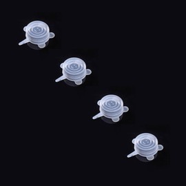 4 Pack 2.6in Reusable Silicone Stretch Lids, Silicone Bowl Covers for Food Storage, Universal Stretchable Lids for Containers Produce, Elastic Expandable Seal Cover, Microwave Freezer Safe